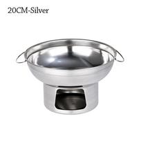Stainless Steel Stove 20/22cm Cooking Pot Durable Hot Pot  Outdoors 20CM-Gold beige