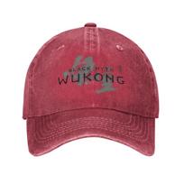 Vintage Black Myth Wukong Game Baseball Cap Unisex Women Distressed Denim Washed Snapback Hat Outdoor Summer Hats Cap One Size