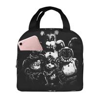 Custom FNAF At Freddys Insulated Lunch Tote Bag Adventure Survival Horror Game Portable Cooler Thermal Food Lunch Box School One Size