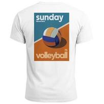 Mens T-Shirt Back Print Sunday Volleyball Graphic Print Urban Clubwear Retro S