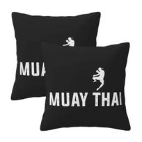 Muay Thai Gloves Thailand Boxing Fighter College 2 Pcs Square Pillowcase Pillow Cover Cushion Throw Pillow For Home Living Room Peach skin 18*18(CM)-2Pcs