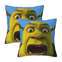 Shrek Princess Fiona 2 Pcs Square Pillowcase Pillow Cover Cushion Decor Comfort Throw Pillow For Home Sofa Peach skin 18*18(CM)-2Pcs