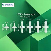 Ozone Resistant1/4  PVDF Body FKM Diaphragm Check Valve Temperature Pressure Resistant Suitable for Complex Working Conditions PVDF