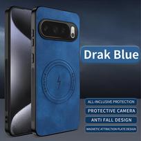 For Google Pixel 6 7 8 9 10 Pro XL 6a 7a 8a 9a Case Magnetic Fashion PU Leather Hard Plastic Shockproof Protection Phone Cover Google Pixel 6a mėlyna