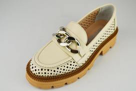Perforuoti batai su grandinėle Evromoda 145 36 Beige oda 38 smėlis