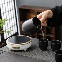 500ml Ceramic Teapot for Boiling Water Durable Japanese with Rope Wrapped Handle Tea Infuser with 2 cup