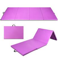Costway 240 x 116 x 5 cm sulankstomas gimnastikos kilimėlis sportinis kilimėlis fitneso kilimėlis gimnastikos kilimėlis violetinis