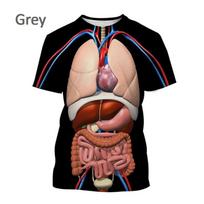 3D Spausdinimo Skeletas Vidaus Organai Marškinėliai Vyrams Moterims Laisvalaikio Apvalia Kaklo Trumpomis Rankovėmis T-shirt Viršutinė Dalis Streetwear Vyriški Dydžio Negarantuojantis T-shirt 4XL beige