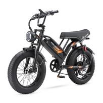 PURE UNICORN U5 elektrinis mopedas su 1000 W 20 colių storio padangomis ir 48 V 19,2 Ah baterija juoda