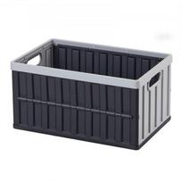 Sulankstomas plastikinis dėžės konteineris su dangčiais, sukraunamas, 59,5x39x31,5 cm, tvirtas