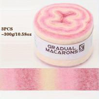 3Pcs Vibrant Multicolor Macarons Yarn Bundle Soft Wool Blend for Hand Knitting and Crochet 300g 600m Perfect for Crafting