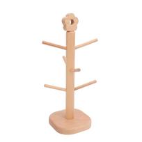 6 Prongs Wood Scrunchies Display Stand Desk Wooden Hair Accessories Holder Storage Shelf