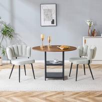Valgomasis stalas ir kėdės, 107 cm, MDF, metalas, 2 vnt