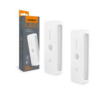 Nešiojama, įkraunama LED lempa VIDEX, su jutikliu, 50Lm, 1100mAh, 2 vnt.