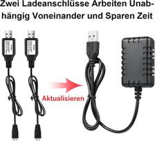 Tosiicop 7.4 V Lipo akumuliatoriaus įkroviklis - rc automobilio balansavimo įkroviklis su usb greito įkrovimo laidu 2-in-1 xh-3p jungtis 1a, skirta 2s akumuliatoriaus rc automobiliui, dronui, valčiai, lėktuvui, monstrų sunkvežimiui, ketursparniui, airsoft