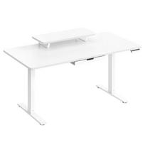 Reguliuojamo aukščio rašomasis stalas, 140x70x72-120 cm, baltas, mediena ir plienas