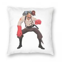 Team Fortress 2 Tf2 Medic Laugh Square Pillowcase Polyester Linen Velvet Printed Zip Decor Pillow Case Room Cushion Cover Peach skin 18*18(CM)-1Pcs