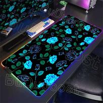 RGB LED  Floral Plants Mousepad Rubber XXL Cartoon Anime Gaming Mouse Pad Keyboard Mouse Mats Desk Mat Accessories Mouse Carpet RGB600x300x3mm