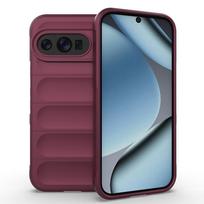Shockproof Shield Phone Case For Google Pixel 9 10 Pro XL 9A 10A Soft TPU Frame Flannel Lining Protective Cover Coque Fundas Pixel 9 Pro XL tamsiai violetine spalva