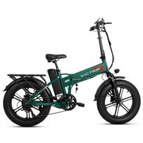 Victpip T5 Plus Elektrinis dviratis 48V 40Ah 20  Storos padangos Sulankstomas Elektrinis dviratis 250W Variklis Dvigubas hidraulinis stabdys 7 pavaros Maksimali apkrova 150Kg žalia