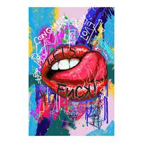 Girl Sexy Lips Canvas Painting Pop Street Graffiti Wall Art Posters and Prints Modern Wall Picture for Bedroom Home Decoration 20x30cm