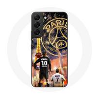 Coque pour Samsung Galaxy S21 FE PSG Neymar et Mbappé Joyeux noël