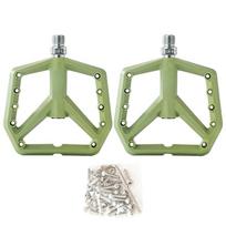 Light Weight Nylon Bicycles Pedal Aluminum Sealed Bearings Road Bike Pedal Replacement NonSlip Mountain Bicycles Pedal alyvuogių žalios spalvos