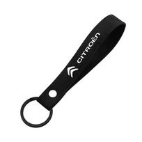 Automobilio raktų pakabukas Suede virvės raktų pakabukas Metaliniai ratų padangų vožtuvų dangteliai Citroen C1 C2 C3 C4 C5 C6 C8 C4L DS3 DS4 DS5 DS5LS DS6 black