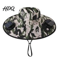 Solar Fan Hat Hat UPF 50+ Wide Brim Sun with 2 Cycling Cooling Fans & USB Rechargeable 3 Speeds for Fishing/Camping/Hiking/Gardening Waterproof kamufliažas