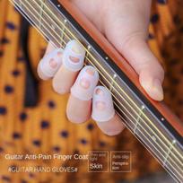 10 vnt. kvėpuojančių silikoninių pirštų apsaugų, neslystančių gitaros pirštų dangtelių, skirtų groti gitara XS balta