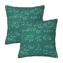 Math Formulas Chalkboard School Geek 2 Pcs Square Pillowcase Pillow Cover Cushion Zip Decorative Comfort Throw Pillow For Home Peach skin 18*18(CM)-2Pcs