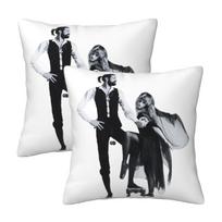 Fleetwood Mac Rumours 2 Pcs Square Pillowcase Pillow Cover Cushion Zip Decorative Comfort Throw Pillow For Home Living Room Peach skin 18*18(CM)-2Pcs