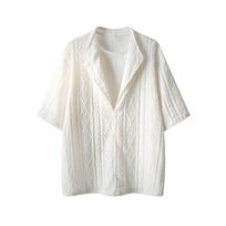 Diamond-shaped Hollow Texture Retro Top 2XL šviesios abrikoso spalvos