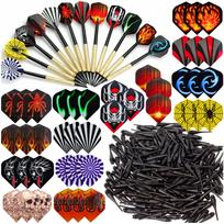 Dart Set: 12 Darts, 42 Flights, 100 Professional Plastic Tips