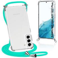 Case - BOOLING - for Samsung S22 Plus - Flexible - Ultra-transparent - Green necklace cord skaidri/turkis