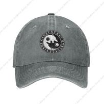 Viking Wolf of Odin Valknut Norse Mythology Vintage Washed Denim Baseball Cap Adjustable Dad Hats Gift for Men Women Adjustable pilka spalva