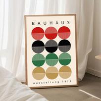 Modernus Bauhaus geometrinis parodos plakatas Abstrakčios minimalistinės drobės spaudiniai paveikslai svetainės sienų dekoravimui be rėmo 30x45cm No Frame