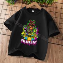 New Five Nights At Freddys Kids T-shirts FNAF Cartoon Graphic T-shirt Children Casual Sports Tops Short Sleeves Kids Clothing 100cm