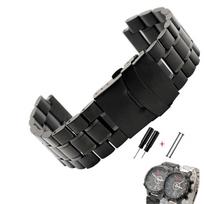 Nerūdijančio plieno laikrodžio apyrankė vyriškam TIMEX T2N720 T2N721 TW2R55500 T2N721 laikrodžiui 24*16mm tvirtinimo galas Sidabrinė Juoda Apyrankė BAND 24-16mm black