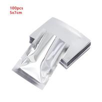 Waterproof Food Grade Saran Wrap Heat Seal Bag Vacuum Sealer Aluminium Foil Bags Storage Pouches 100pcs 7x10cm