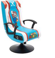 X-ROCKER: Super Mario 2.1 garso kėdė su stovu – raudona/mėlyna