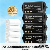 Kelorock 7A Antibacterial Disposable Socks Unisex Daily Use Odor-Resistant Sweat-Absorbing Travel Socks Wash-Free