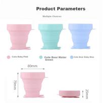 Youshiguang Foldable Water Cup, Mouthwash Cup, Travel Essential, Portable Silicone Compressible Non-Disposable Toothbrush Cup, Gree
