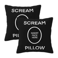 Scream Pillow 2 Pcs Square Pillowcase Pillow Cover Cushion Decor Comfort Throw Pillow For Home Bedroom Peach skin 18*18(CM)-2Pcs