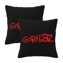 Gorillaz Symbol 2 Pcs Square Pillowcase Pillow Cover Cushion Decor Comfort Throw Pillow For Home Living Room Peach skin 18*18(CM)-2Pcs