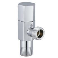 Modern Design Brass Hexagon 1/2in Chrome Plated Angle Stop Valve Cock for Bathroom Kitchen Toilet-T32 (Brass,1/2 in) žalvaris
