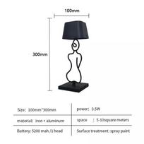 Modern Luxury Bedside Luxury Metal Wireless Portable Small Cordless Rechargeable Hotel cafe bar Fashion Led Tbale Lamp