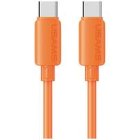 Kabelis USAMS U98 60W 3A Silicone Fast Charging USB-C į USB-C oranžinės spalvos