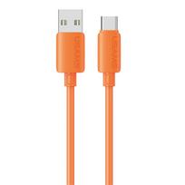 Kabelis USAMS U98 3A Silicone Fast Charging USB-C oranžinės spalvos