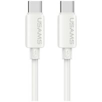 Kabelis USAMS U98 60W 3A Silicone Fast Charging USB-C į USB-C baltos spalvos